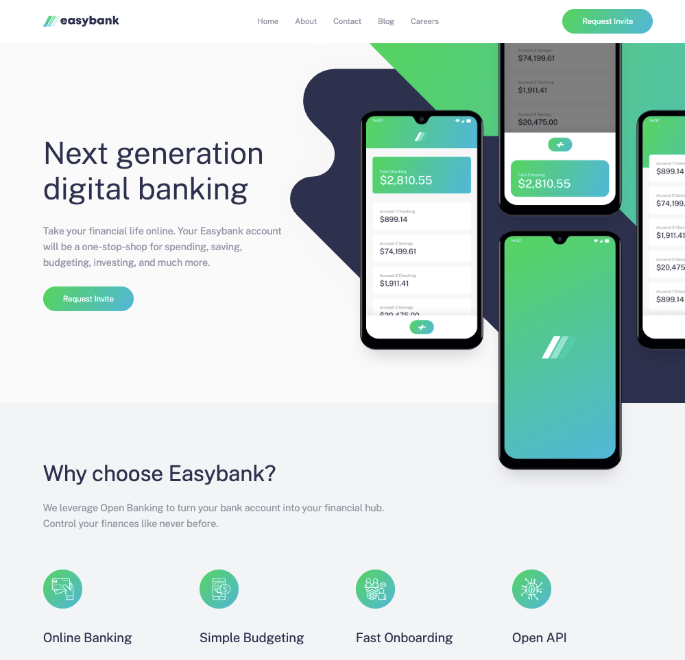 Easybank Landing Page
